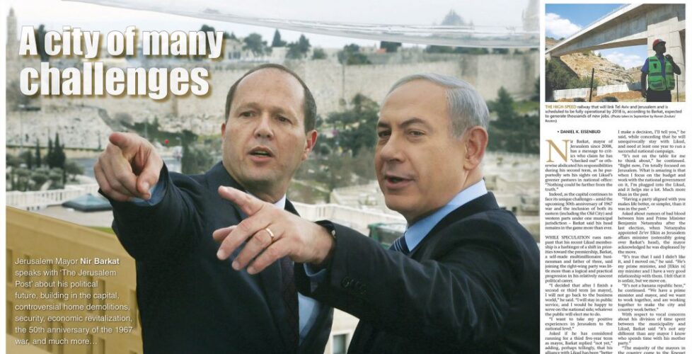 Benjamon Netanyahu and Nir Barkat_Orit Hazon Mendel